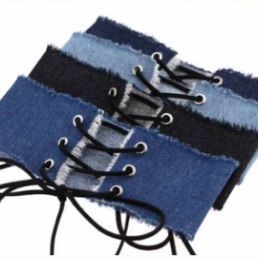 DENIM BLUE JEAN CHOKER NEW TRENDY